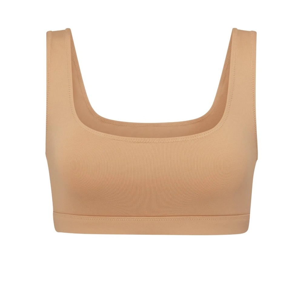 Skims Swim scoop neck recycled stretch nylon bikini top